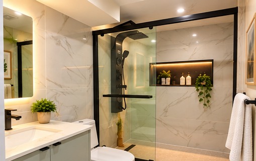 Bathroom at The Niagara Suite, Thorold vacation rental near Niagara Falls