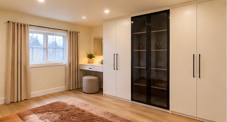 Bedroom wardrobe at The Niagara Suite, Thorold vacation rental near Niagara Falls